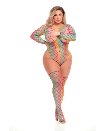Taste the Rainbow Teddy and Thigh Hi Set - Rainbow