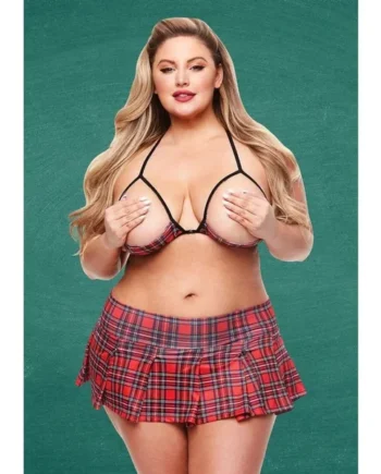 Teacher’s Pet 2 Piece Show Me Schoolgirl Skirt Set Tartan