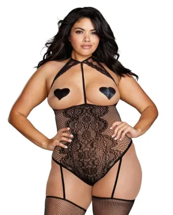 TEDDY BODY STOCKING BLACK QUEEN