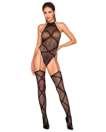 Teddy Bodystocking - One Size - Black