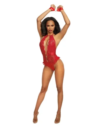 Teddy With Restraints - One Size - Rouge