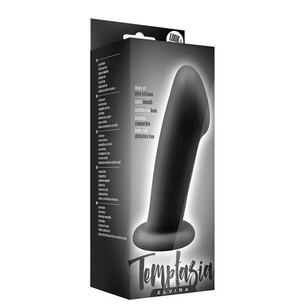 Temptasia Elvira Realistic Black 6-Inch Long Dildo With Suction Cup Base