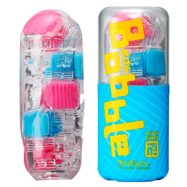 Tenga Bobble Contrast Firm & Soft Masturbator - Crazy Cubes Texture