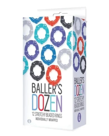 The 9's - Baller Dozen Beaded - 12 Pc Cock Ring Set