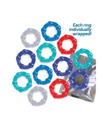 The 9's - Baller Dozen Beaded - 12 Pc Cock Ring Set