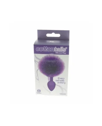 The 9’s Cottontails Silicone Bunny Tail Butt Plug, Purple
