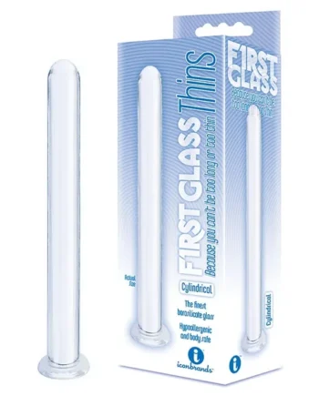 The 9’s First Glass Thins, Clyndrical – Clear Glass 17.8 cm Dildo