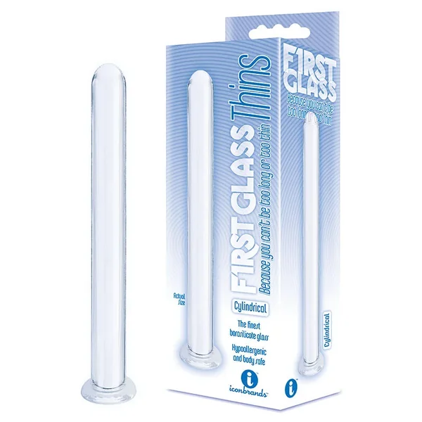 The 9’s First Glass Thins, Clyndrical – Clear Glass 17.8 cm Dildo