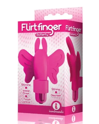 The 9's Flirt Finger Butterfly Finger Vibrator - Pink