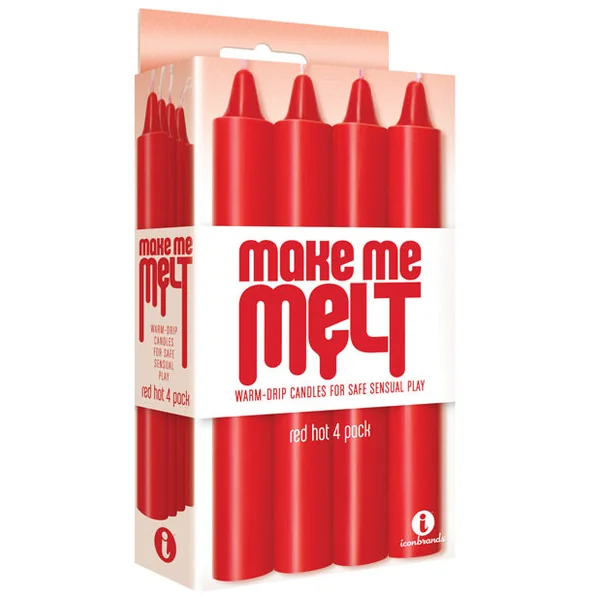The 9's Make Me Melt Sensual Warm Drip Candles - Red Hot Pack Of 4