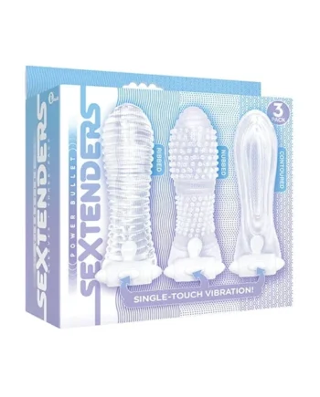 The 9’s Vibrating Sextenders Sleeves – Pack of 3