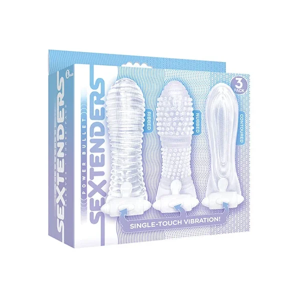 The 9’s Vibrating Sextenders Sleeves – Pack of 3