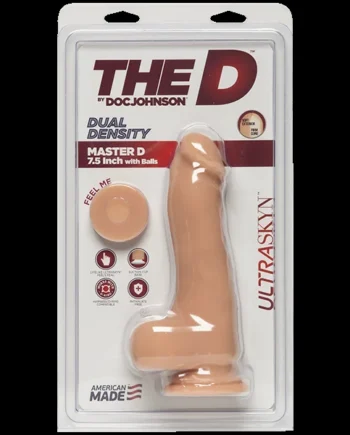 THE D MASTER D 7.5 IN W/ BALLS ULTRASKYN VANILLA