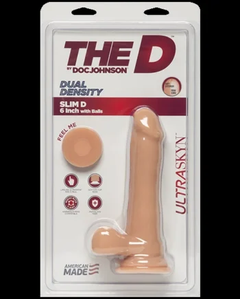 THE D SLIM D 6.5 IN SLIM W/ BALLS ULTRASKYN VANILLA