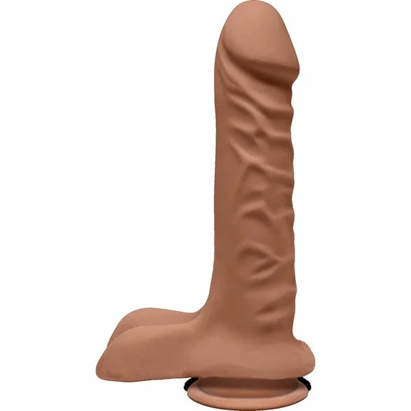 THE D SUPER D 8 W/BALLS CARAMEL TAN DILDO “