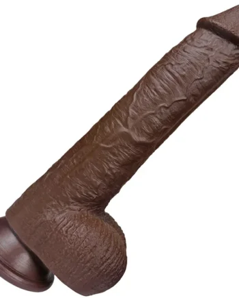 The Engineer 7 Inch Silicone Realistic Dildo With Balls & Suction Cup Base By Fukena - Chocolate