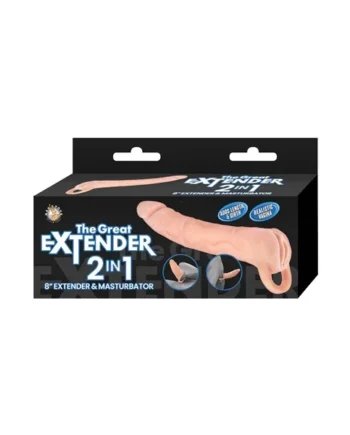 The Great Extender 2 in 1 8″ Extender & Masturbator – White