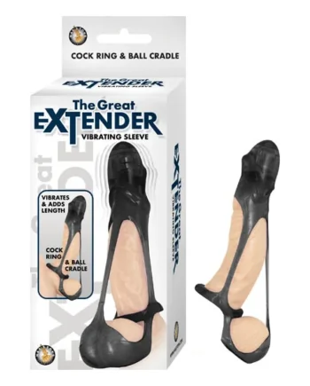 THE GREAT EXTENDER VIBRATING SLEEVE BLACK