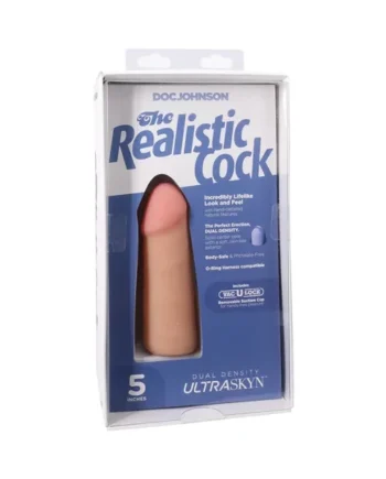 The Realistic Cock 5 in. ULTRASKYN Vac-U-Lock Dildo Vanilla