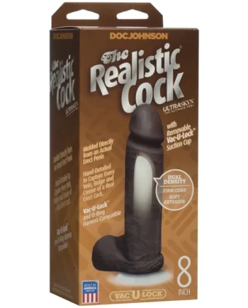 The Realistic Cock Ultraskyn 8 Inch - Black