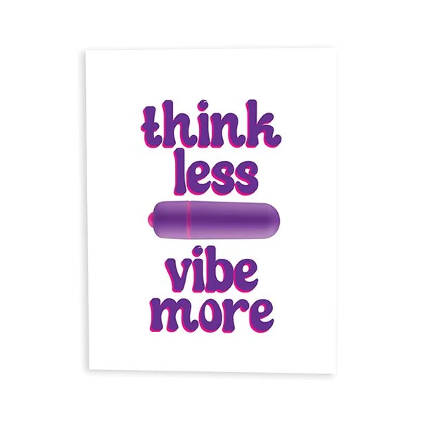 Think Less, Vibe More Naughty Greeting Card With Mini Vibe and Towelette