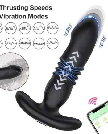 Thrusting Anal Vibrator Telescopic Prostate Massager