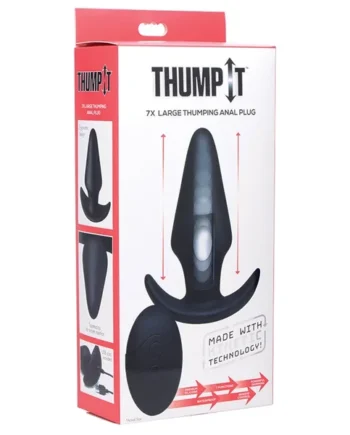 Thump-It Silicone Remote Control Butt Plug-Large Black