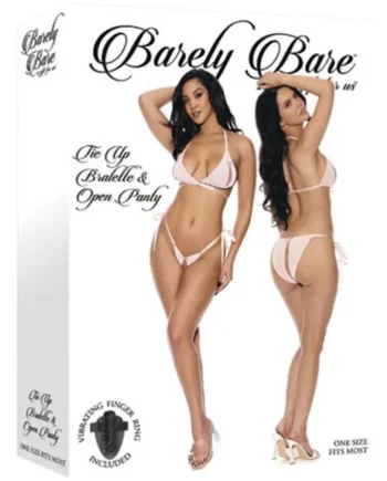 Tie Up Bralette & Open Panty by Barely Bare