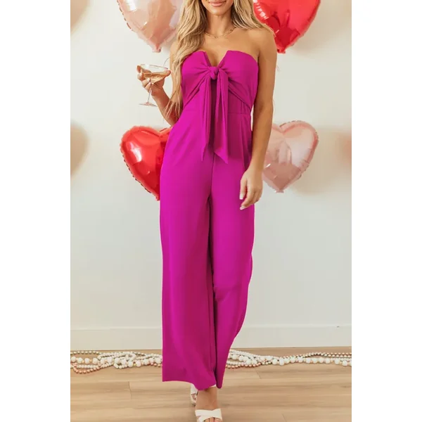 Tied Tube Wide Leg Jumpsuit