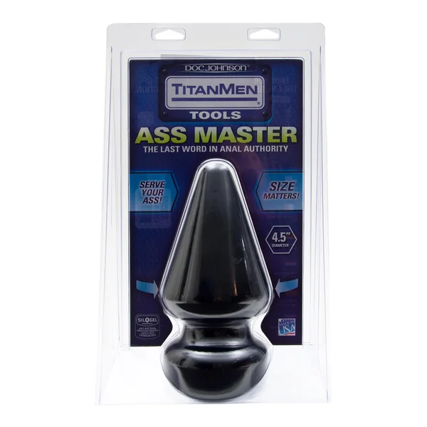 TITANMEN ASS MASTER BUTT PLUG 4.5 IN BLACK