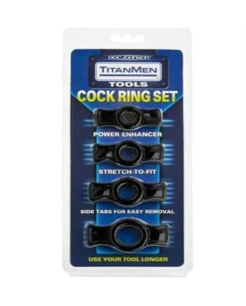 Titanmen Cock Ring Set - Black