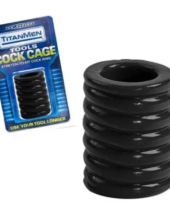 TitanMen Stretch-To-Fit Cock Cage - Black