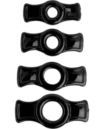TitanMen Tools Cock Ring Set Black 4 Each Per Set