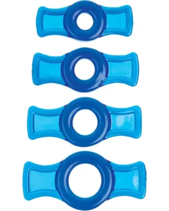 TitanMen Tools Cock Ring Set Blue 4 Each Per Set