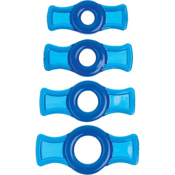 TitanMen Tools Cock Ring Set Blue 4 Each Per Set
