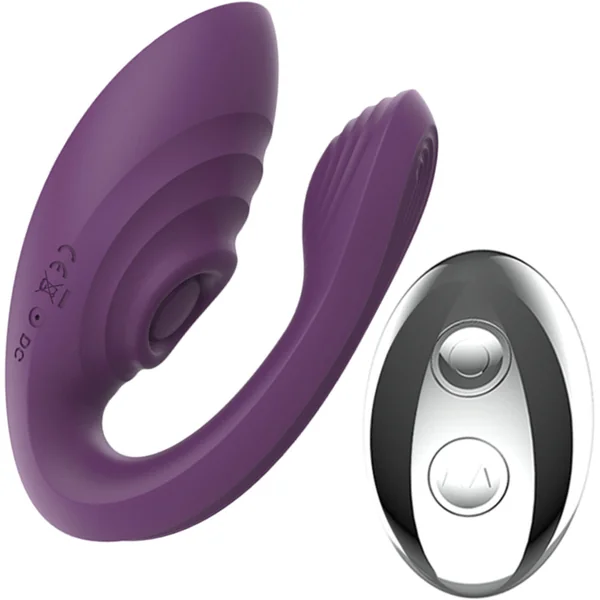 Tracy’s Dog Nina Dual Stim Vibrator With Clitoral Tapper, Flexible Internal Stimulator & Remote - Purple