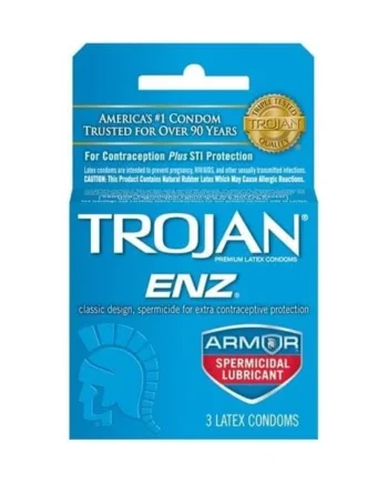 Trojan Enz Armor Spermicidal Lubricated Condoms - 3 Pack