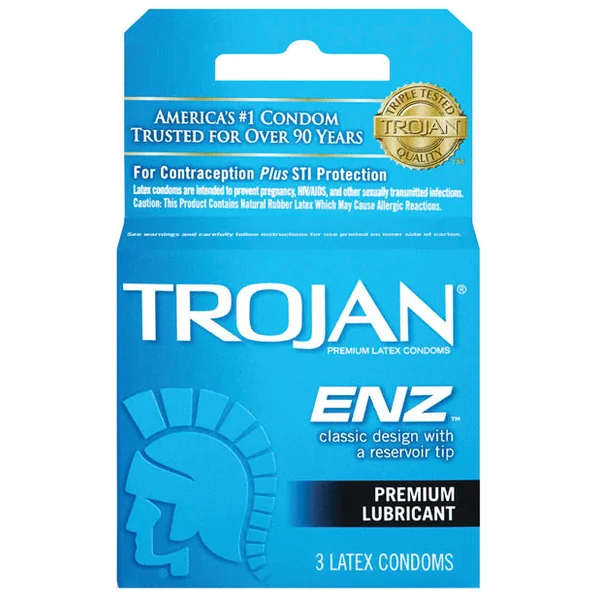 Trojan Enz Lubricated Condoms - Box Of 3
