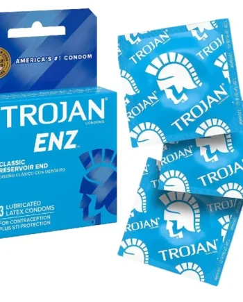 Trojan Enz Lubricated Silky-Smooth Lubricant Condom Premium Latex – 3 Pack