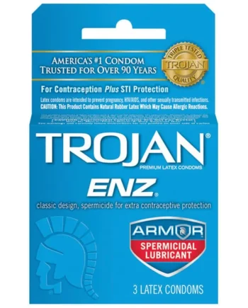 Trojan Enz Spermicidal Lubricated Condoms - Box Of 3