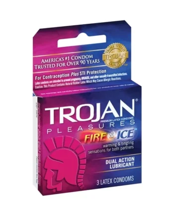 Trojan Fire and Ice Dual Action Lubricated Condoms - 3 Pack