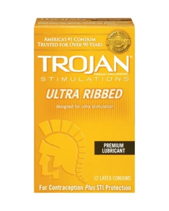Trojan Stimulations Ulta Ribbed - 12 Pack