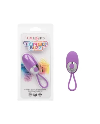 Turbo Buzz Bullet with Removable Silicone Sleeve – Purple