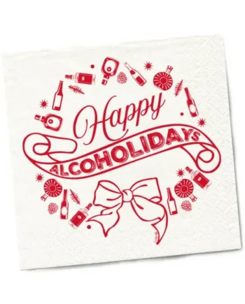Twisted Wares Happy Alcoholidays Napkins 20-Pack