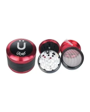 Uber Grinder 3.0 2.5in 4pc CNC W/Screen Red