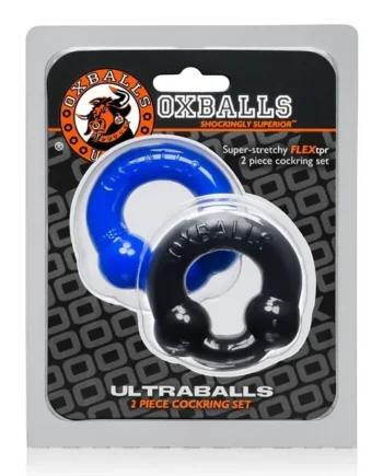 ULTRA BALLS COCKRING 2 PACK BLACK/POLICE BLUE (NET)