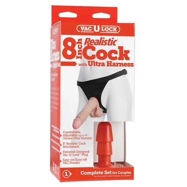 Ultra Harness 2 Set 3 W-8" Realistic Dong & Powder