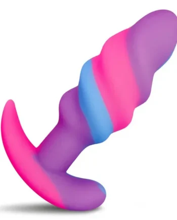 Unicorn Swirl Silicone Butt Plug - Small
