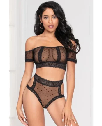 UPTOWN 2PC BANDEAU SET BLACK O/S