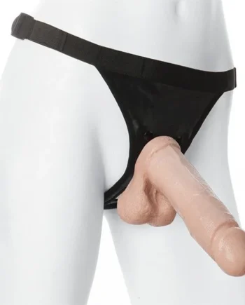 VacULock 8 Inch Realistic Cock With Ultra Harness